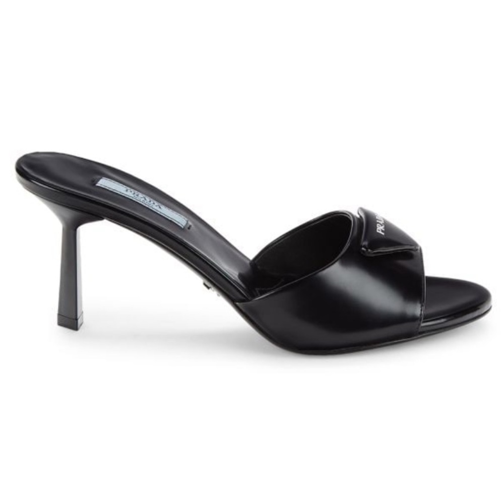 Prada Logo Leather Sandals